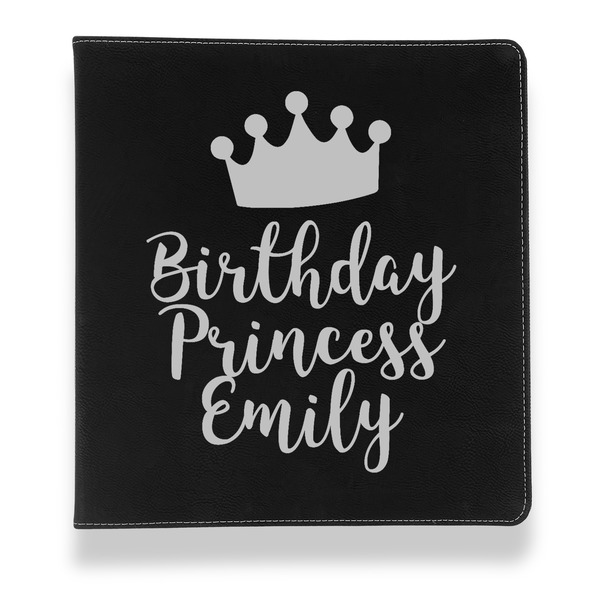 Custom Birthday Princess Leather Binder - 1" - Black (Personalized)