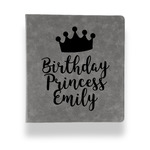 Birthday Princess Leather Binder - 1" - Grey (Personalized)