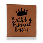 Birthday Princess Leather Binder - 1" - Rawhide (Personalized)