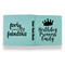 Birthday Princess Leather Binder - 1" - Teal - Back Spine Front View