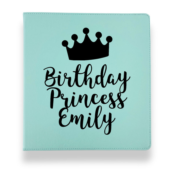 Custom Birthday Princess Leather Binder - 1" - Teal (Personalized)