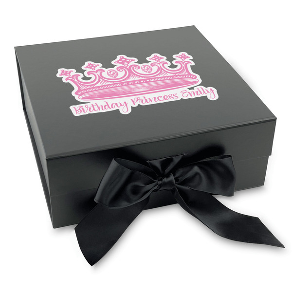 Custom Birthday Princess Gift Box with Magnetic Lid - Black (Personalized)