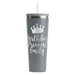 Birthday Princess RTIC Everyday Tumbler with Straw - 28oz - Grey - Single-Sided (Personalized)