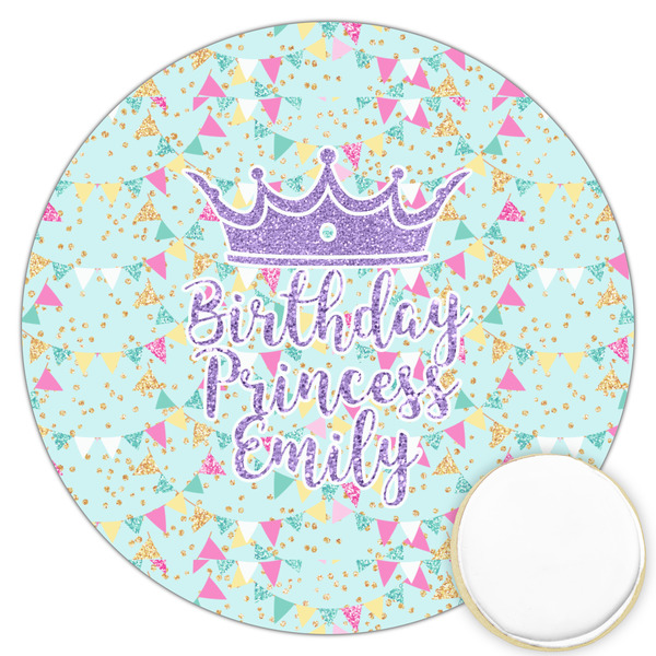 Custom Birthday Princess Printed Cookie Topper - 3.25" (Personalized)