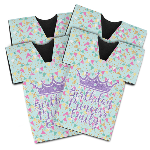 Custom Birthday Princess Jersey Bottle Cooler - Set of 4 (Personalized)