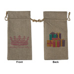 Birthday Princess Large Burlap Gift Bag - Front & Back (Personalized)
