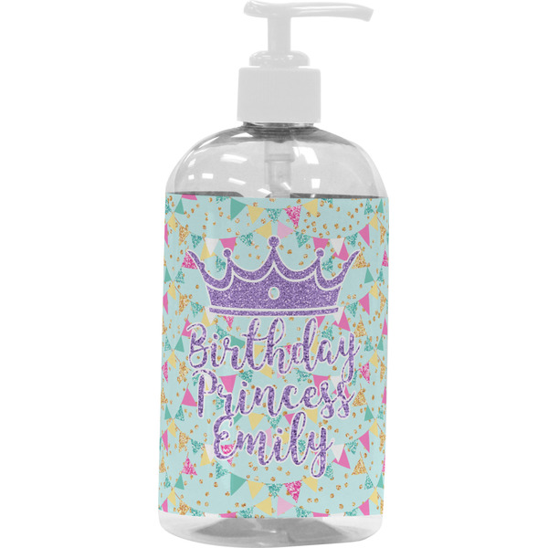 Custom Birthday Princess Plastic Soap / Lotion Dispenser (16 oz - Large - White) (Personalized)