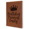 Birthday Princess Leather Sketchbook - Large - Single Sided - Angled View