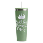 Birthday Princess RTIC Everyday Tumbler with Straw - 28oz - Light Green - Single-Sided (Personalized)