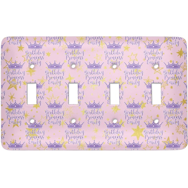 Custom Birthday Princess Light Switch Cover (4 Toggle Plate) (Personalized)