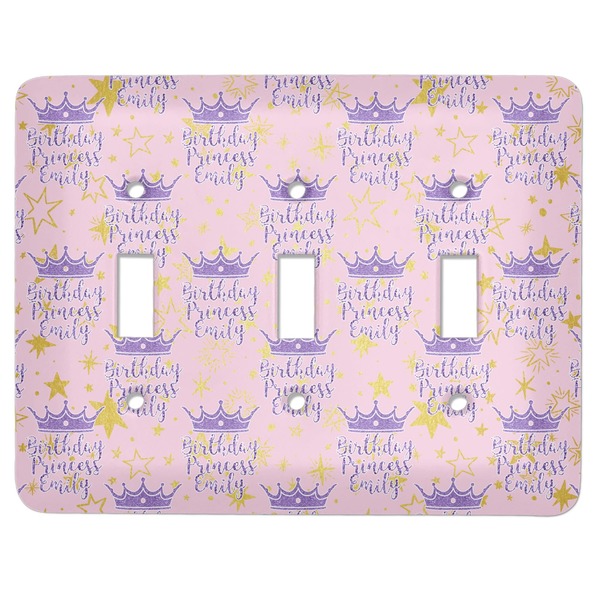 Custom Birthday Princess Light Switch Cover (3 Toggle Plate) (Personalized)