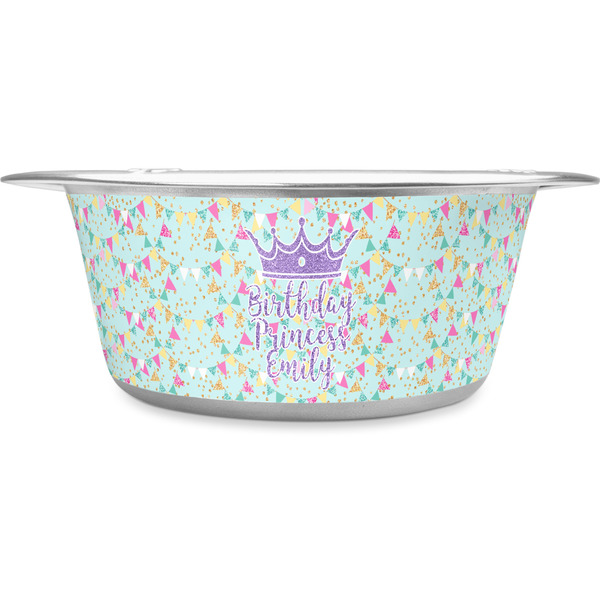 Custom Birthday Princess Stainless Steel Dog Bowl (Personalized)