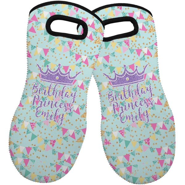 Custom Birthday Princess Neoprene Oven Mitts - Set of 2 w/ Name or Text