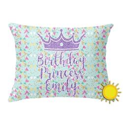 Birthday Princess Outdoor Throw Pillow (Rectangular) (Personalized)