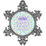 Birthday Princess Vintage Snowflake Ornament (Personalized)