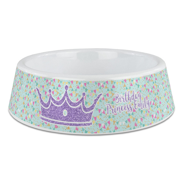 Custom Birthday Princess Plastic Dog Bowl - Large (Personalized)