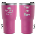 Birthday Princess RTIC Tumbler - Magenta - Laser Engraved - Double-Sided (Personalized)