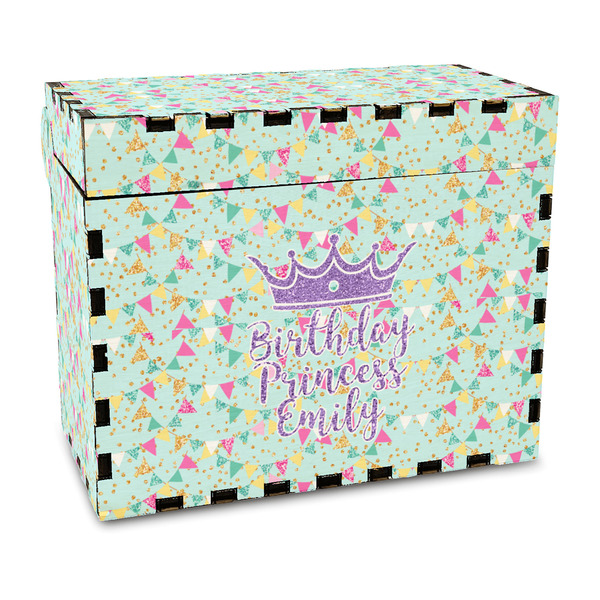 Custom Birthday Princess Wood Recipe Box - Full Color Print (Personalized)