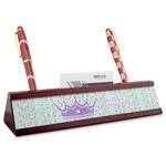 Birthday Princess Red Mahogany Nameplate with Business Card Holder (Personalized)