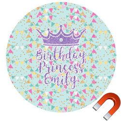 Birthday Princess Round Car Magnet - 6" (Personalized)