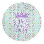 Birthday Princess 5' Round Indoor Area Rug (Personalized)