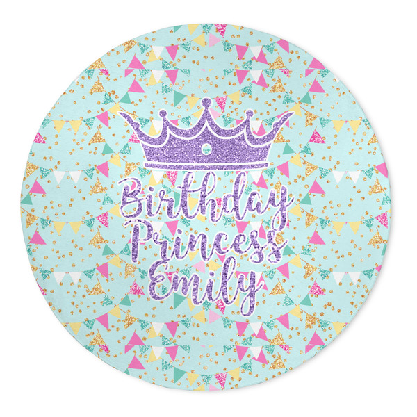 Custom Birthday Princess 5' Round Indoor Area Rug (Personalized)