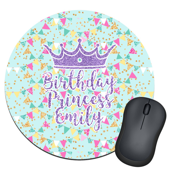 Custom Birthday Princess Round Mouse Pad (Personalized)