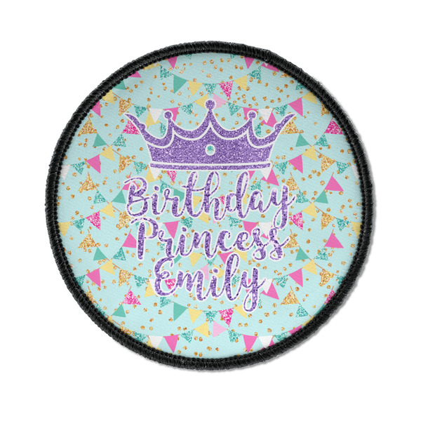 Custom Birthday Princess Iron On Round Patch w/ Name or Text