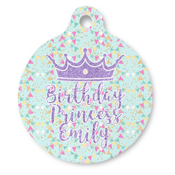 Birthday Princess Round Pet ID Tag - Large (Personalized)