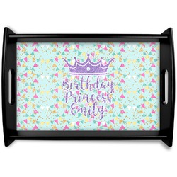 Birthday Princess Black Wooden Tray - Small (Personalized)