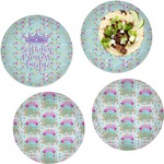 Birthday Princess Set of 4 Glass Lunch / Dinner Plate 10" (Personalized)