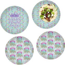 Birthday Princess Set of 4 Glass Lunch / Dinner Plate 10" (Personalized)