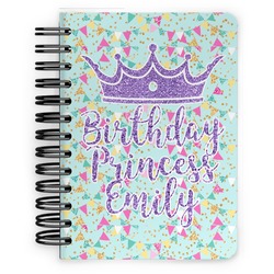 Birthday Princess Spiral Notebook - 5x7 w/ Name or Text