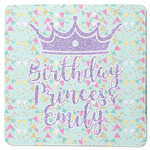 Birthday Princess Square Rubber Backed Coaster (Personalized)