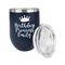 Birthday Princess Stainless Wine Tumblers - Navy - Double Sided - Alt View