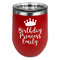 Birthday Princess Stainless Wine Tumblers - Red - Double Sided - Front