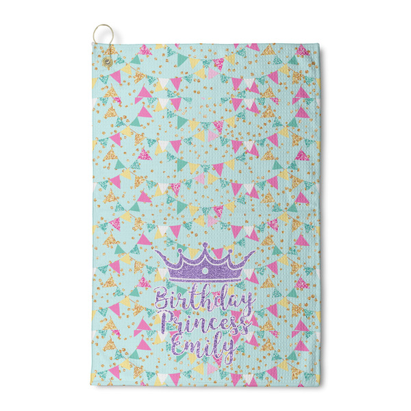 Custom Birthday Princess Waffle Weave Golf Towel (Personalized)