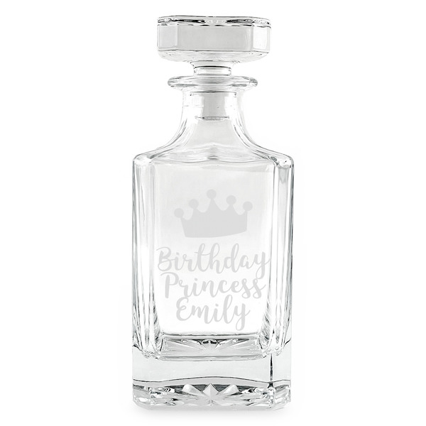 Custom Birthday Princess Whiskey Decanter - 26 oz Square (Personalized)