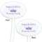 Birthday Princess White Plastic 7" Stir Stick - Double Sided - Oval - Front & Back