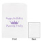 Birthday Princess White Treat Bag - Front & Back View