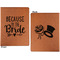 Bride / Wedding Quotes and Sayings Cognac Leatherette Portfolios with Notepad - Large - Double Sided - Apvl