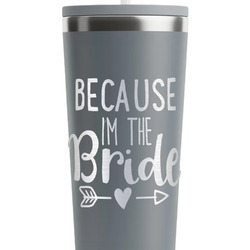 Bride / Wedding Quotes and Sayings RTIC Everyday Tumbler with Straw - 28oz - Grey - Double-Sided