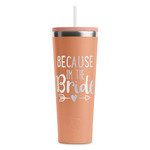 Bride / Wedding Quotes and Sayings RTIC Everyday Tumbler with Straw - 28oz - Peach - Single-Sided