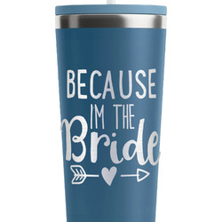 Bride / Wedding Quotes and Sayings RTIC Everyday Tumbler with Straw - 28oz - Steel Blue - Double-Sided