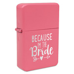 Bride / Wedding Quotes and Sayings Windproof Lighter - Pink - Single Sided & Lid Engraved