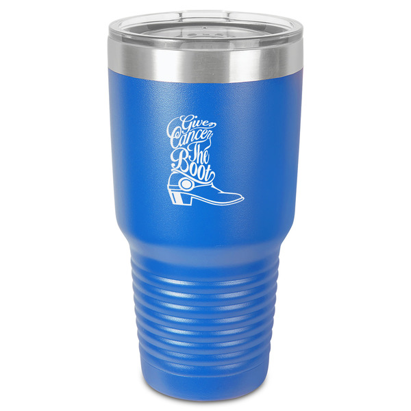 Custom Fighting Cancer Quotes and Sayings 30 oz Stainless Steel Tumbler - Royal Blue - Single-Sided