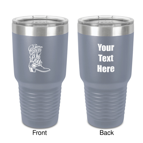 Custom Fighting Cancer Quotes and Sayings 30 oz Stainless Steel Tumbler - Grey - Double-Sided