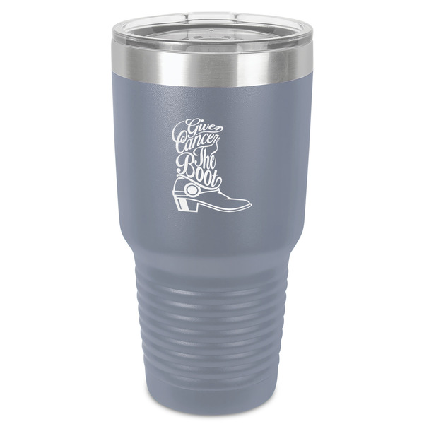 Custom Fighting Cancer Quotes and Sayings 30 oz Stainless Steel Tumbler - Grey - Single-Sided