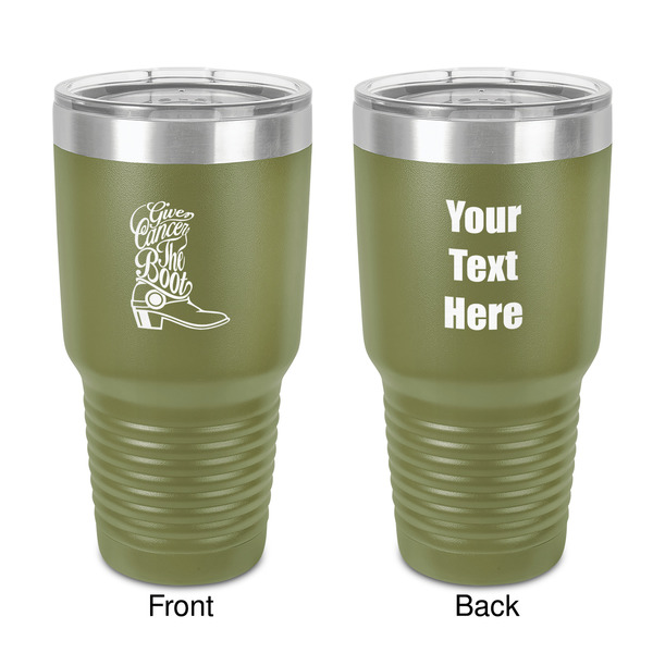 Custom Fighting Cancer Quotes and Sayings 30 oz Stainless Steel Tumbler - Olive - Double-Sided