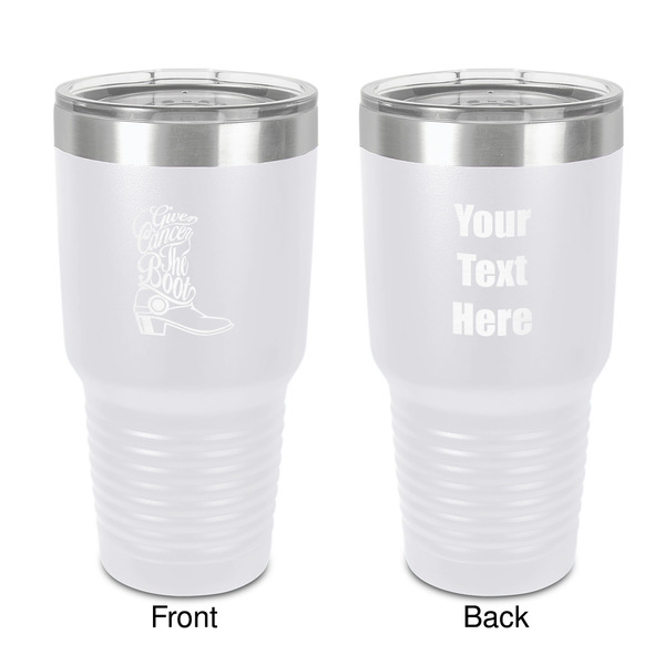 Custom Fighting Cancer Quotes and Sayings 30 oz Stainless Steel Tumbler - White - Double-Sided